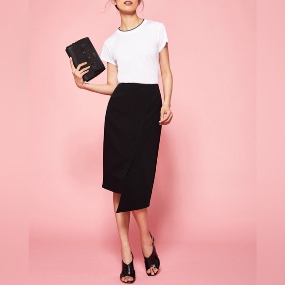Ted Baker Black NIMMO Wrap Pencil Skirt Size 10 (Ted Baker Sizing 4) - Picture 1 of 6